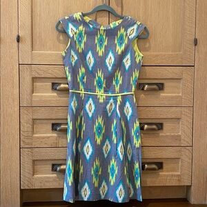 Tahari Vibrant Ikat Pattern Dress